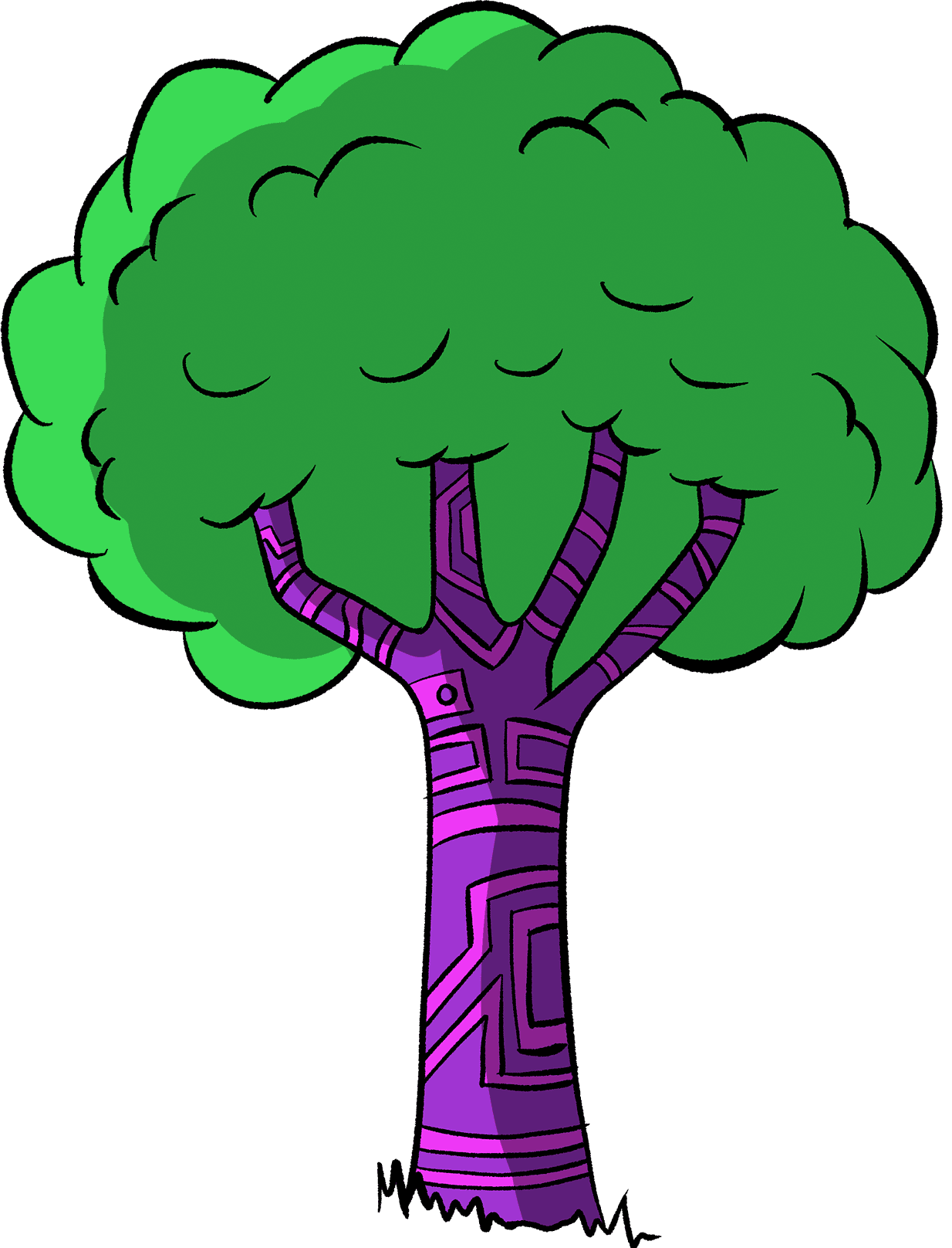 Arvore com caule roxo